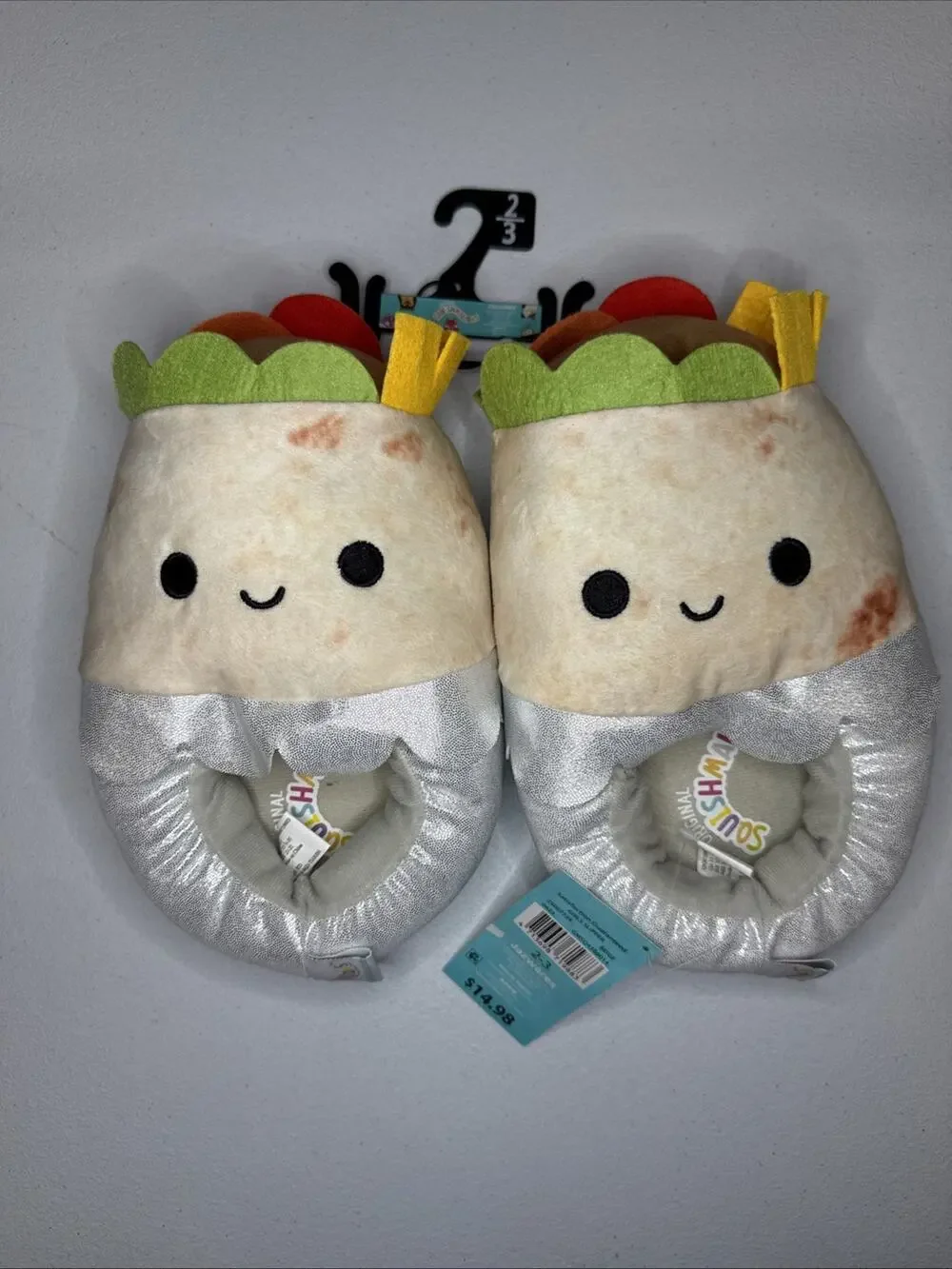 Squishmallows Kids Bernardo the Burrito Plush Slipper Girls Size 2/3
